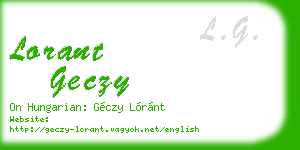 lorant geczy business card